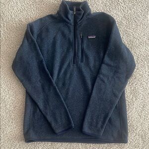 Patagonia Navy Blue Quarter-Zip Fleece Pullover. Size L